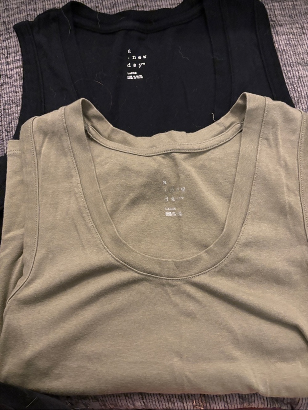 a new day Olive Green and Black Scoop Neck Tank Tops - 2 Pack
